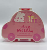 Pink Car-Shaped Lunch Box for Kids